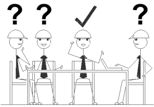 Engineering Trivia Quiz Stick Figures At Table