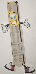 Picture of Slide Rule Cartoon Character